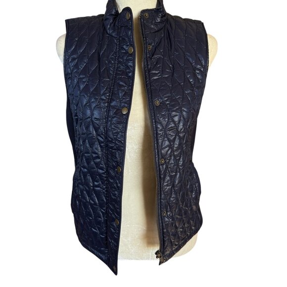 Talbots Petites blue sleeveless mock neck puffy vest women's size SP - Picture 10 of 12